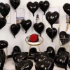 Balon foliowy czarne serce walentynki dekoracja